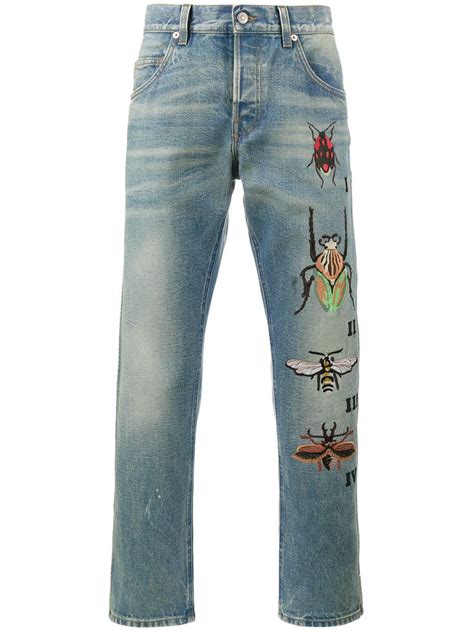 jean gucci fleur homme|Gucci tapered jeans.